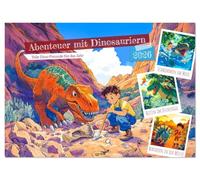 Abenteuer mit Dinosauriern - Tolle Dino-Freunde für das Jahr (Wandkalender 2026 DIN A2 quer), CALVENDO Monatskalender: Faszinierender Spaß mit den riesen Urzeittieren für jeden Monat
