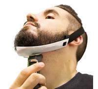Aberlite FlexShaper 2.0 - Moldeador de barba para hombre, guía de cuello flexible y manos libres, herramienta de corte de barba, juego de plantillas delineadoras, blanco