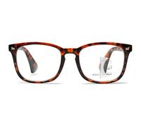 ABETOS Gafas de lectura multifoco, ayuda de lectura progresiva, ayuda para la visión, filtro de luz azul, para mujer y hombre, retro, multifoco, con intensidad de visión, Concha de tortuga oscura, 2,5