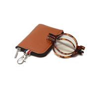 ABETOS Gafas de lectura plegables de metal plegables para leer filtro de luz azul, redondas, compactas, portátiles, para hombre y mujer, concha de tortuga, 3.0