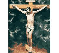 ABEUTY Cuadro de pared con cruces de Jesús para pintar por números, pintura al óleo sobre lienzo, 40 x 50 cm (cruzados, sin marco)