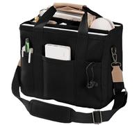 ABFJHFK Bolsa Tela Mujer Ladies Canvas Handbag Multi Pocket Large Capacity Tote Bag Adjustable Shoulder Strap Casual Shopping(Black)