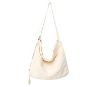 ABFJHFK Bolsa Tela Mujer Women Casual Canvas School Crossbody Bags For Student Female Solid Color Large Capacity Tote Bag Trendy Cool Men Shoulder(White)