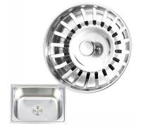 Abflussstopper Küchenspüle - 2 Stück Siebkorb, Edelstahl Waschbeckenstopfen | Abflusssieb Küchenspüle langlebig weich Gummidichtung, Einfach zu bedienen Wasser sammeln ableiten Standard Küchenabfluss