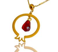 Abgaryan ART Joyería de granada de acero inoxidable chapado en oro de 18 quilates, Acero inoxidable, No es una piedra preciosa