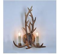 ABGRC Apliques de pared de resina, lámpara de pared creativa de cuerno de ciervo, luz de madera de estilo retro, rama de árbol LED para decoración de interiores, pasillo