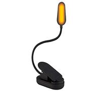 ABGRC Lámpara de mesa Lámpara de escritorio LED USB, Lámpara de lectura minimalista con luz azul con bombilla ámbar, lámpara de 7 lectores, flexible de clip para ayuda al sueño de viaje