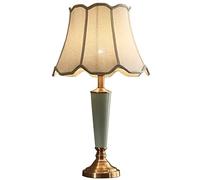 ABGRC Lámpara de mesita de noche decorativa, lámpara de mesa de cerámica, moderna, minimalista, cálida sala de estar, estudio, lámpara de escritorio, lámpara de noche con base de cobre