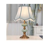 ABGRC Lámpara decorativa de mesita de noche, lámpara de mesa de cerámica, lámpara de mesa de salón o dormitorio, lámpara de noche con pantalla de tela, lámpara de escritorio con base de metal