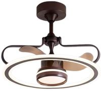 ABGRC Ventilador de techo interior moderno con luces LED, ventiladores de techo con control remoto con lámpara de acrílico para dormitorio multi-velocidad