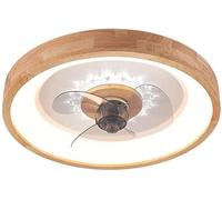 ABGRC Ventilador de techo LED creativo para interiores, mando a distancia, 3 colores, regulable, ventilador de techo de 3 velocidades, ventilador de techo para dormitorio