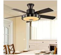 ABGRC Ventilador de verano con Bluetooth, ventilador de techo musical, ultrasuave, inteligente, con control remoto, hoja de madera, lámpara LED para sala de estar