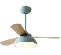 ABGRC Ventilador de verano para interiores con mando a distancia, lámpara LED de 36 pulgadas para el estudio de los niños en el salón, ventilador de madera