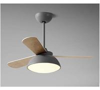 ABGRC Ventilador de verano para interiores con mando a distancia, lámpara LED de 36 pulgadas para el estudio de los niños en el salón, ventilador de madera
