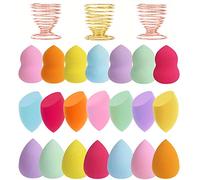 Abgream 24pcs Makeup Sponge Blender Set - 21 Pcs Latex-Free Vegan Sponges with 3 Pcs Makeup Blender Holder, Beauty Cosmetic Foundation Blending Powder Puff for Liquid Powers BB Cream (Style 1)