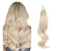 ABH AMAZINGBEAUTY HAIR Extensiones de cabello con microanillos, micro loop, extensiones de pelo rubio para mujeres, pelo micro loop, 50 g, 50 S, color rubio platino 55 cm