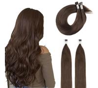 ABH AMAZINGBEAUTY HAIR Extensiones de pelo castaño con queratina, pelo castaño, 50 g, 50 s, sedoso, liso, frío, 55 cm