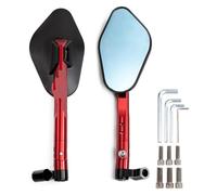 ABHBVGZFZT Espejos Retrovisores Moto para Kawasaki para Z1000 para Z750 para ER-6F para ER-6N Retrovisores CNC para Motocicleta con Tornillos De 8 Mm O 10 Espejo Lateral para Retrovisor(Red)