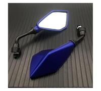ABHBVGZFZT Espejos Retrovisores Moto para Suzuki Motocicleta Plegable Lateral Retrovisor Espejo De 10 Mm Espejos Barra Trasera Rotación Vista(Blue)