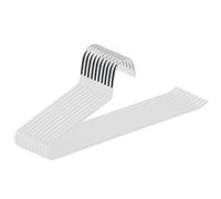 ABHENG Perchas para Pantalones con Lado Abierto, Perchas organizadoras, Paquete de 10, Metal Cromado, 38 x 0,5 x 13 cm, Blanco, AIY0510W