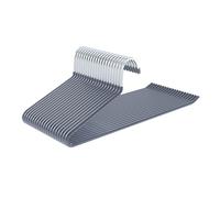 ABHENG Perchas para Pantalones con Lado Abierto, Perchas organizadoras, Paquete de 20, Metal Cromado, 38 x 0,5 x 13 cm, Gris, AIY0520G