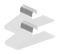 ABHENG Perchas para Pantalones con Lado Abierto, Perchas organizadoras, Paquete de 30, Metal Cromado, 38 x 0,5 x 13 cm, Blanco, AIY0530W