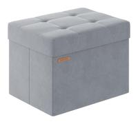 ABHENG Puff Almacenaje, Taburete Reposapiés, Almacenamiento Otomanos, para Sala, Dormitorio y Oficina,Material de Terciopelo, 31 x 41 x 31 cm, Gris Paloma, ASND03G