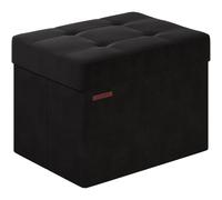 ABHENG Puff Almacenaje, Taburete Reposapiés, Almacenamiento Otomanos, para Sala, Dormitorio y Oficina,Material de Terciopelo, 31 x 41 x 31 cm, Negro, ASND03B