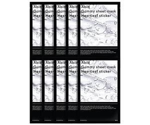 Abib Hoja gomosa Mascarilla Calmante Relajante Enfriamiento HeartLeaf Pegatina 27ml/0.91 fl.oz (6 hojas)