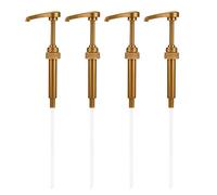 Abibiocy Coffee Syrup Pump 4PCS 750ml Plastic Syrup Bottle Pump Golden Lotion Dispenser for Snow Cones Flavorings Plastic