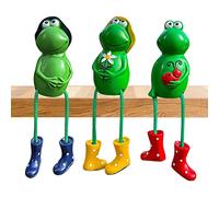 Abibiocy Frog Figures Garden Decoration Animals Statue Outdoors Ornaments for Farm Living Room 3PCS Decorative Frog Statue