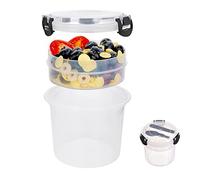 Abibiocy Overnight Oats Jar with Lid 600ml Overnight Oats Container Yogurt Pot to Go Breakfast Pots with Spoon for Fruit Salad Porridge Cup Breakfast Jars
