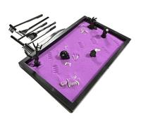Abibiocy Zen Garden for Desk, Rectangle Mini Zen Garden Kit Goth Accessories for Office Halloween Coffin Spooky Decor Sand Tray Gothic Gifts