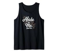 Abide in Me John 15:4 Diseño de Escrituras de fe cristiana Camiseta sin Mangas