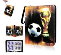 Abiemuce Álbum de Recortes de Fútbol, 50páginas400tarjetas de capacidad, Álbumes de Recortes Tarjetas de Fútbol, Álbum de Tarjetas Coleccionables con Cremallera y Asa, Folleto de Tarjetas Deportivas