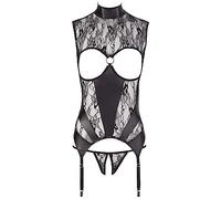 Seducción Fina - Top abierto encaje brillante (negro) - L