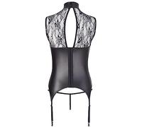 Seducción Fina - Top abierto encaje brillante (negro) - M