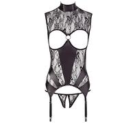 Seducción Fina - Top abierto encaje brillante (negro)