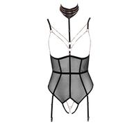 Abierta Fina Body para mujer Negro L