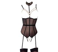 Abierta Fina Body para mujer Negro XL