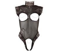 Abierta Fina Body para mujer Negro XL