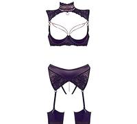 Abierta Fina Conjunto de Sujetador de Estante para mujer Black 75B/S