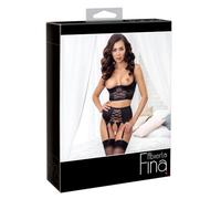 Abierta Fina Conjunto de Sujetador de Estante para mujer Black 85C/XL