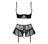 Abierta Fina Conjuntos de lencería para mujer Black 85C/L