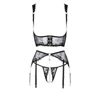 Abierta Fina Conjuntos de lencería para mujer Black M