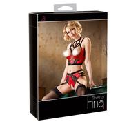 Abierta Fina Rojo Sujetador Con Straps-Slip, Forrada Abrazadera - Ascensor