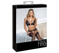 Abierta Fina Ropa interior erótica de cuero y látex para mujer marca Cotelli Bondage BH Set Spitze M