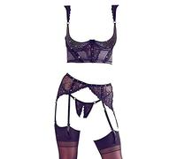 Conjunto de encaje y terciopelo, talla XL