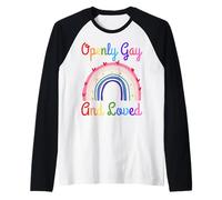 Abiertamente Gay & Amado Orgullo Orgullo Hombres Mujeres Feliz Diversión Real Luv Camiseta Manga Raglan