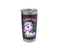 Abigail - Bonito diseño de unicornio para niñas con nombre Abigail Vaso térmico de acero inoxidable de doble pared